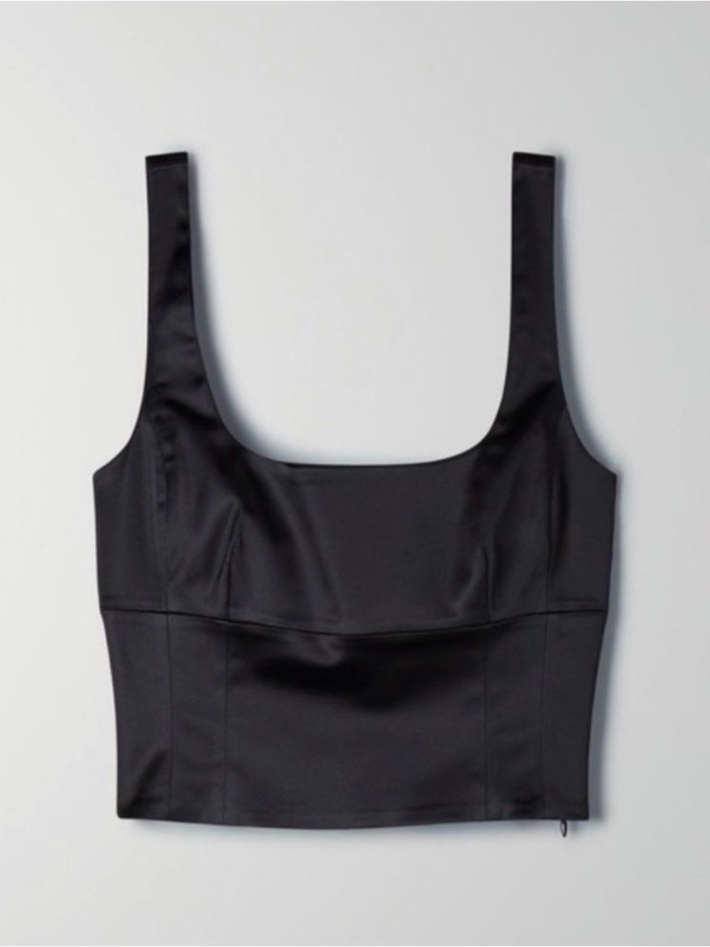 Aritzia Wilfred Shine Bustier Black Satin Top S